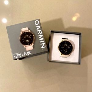 GARMIN VENU 2 PLUS GPS Cream Gold Stainless Steel Bezel Ivory Case Silicone Band
